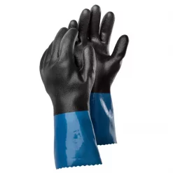 Tegera 71000 Chemikalienschutzhandschuhe, Schwarz/Blau, Herren