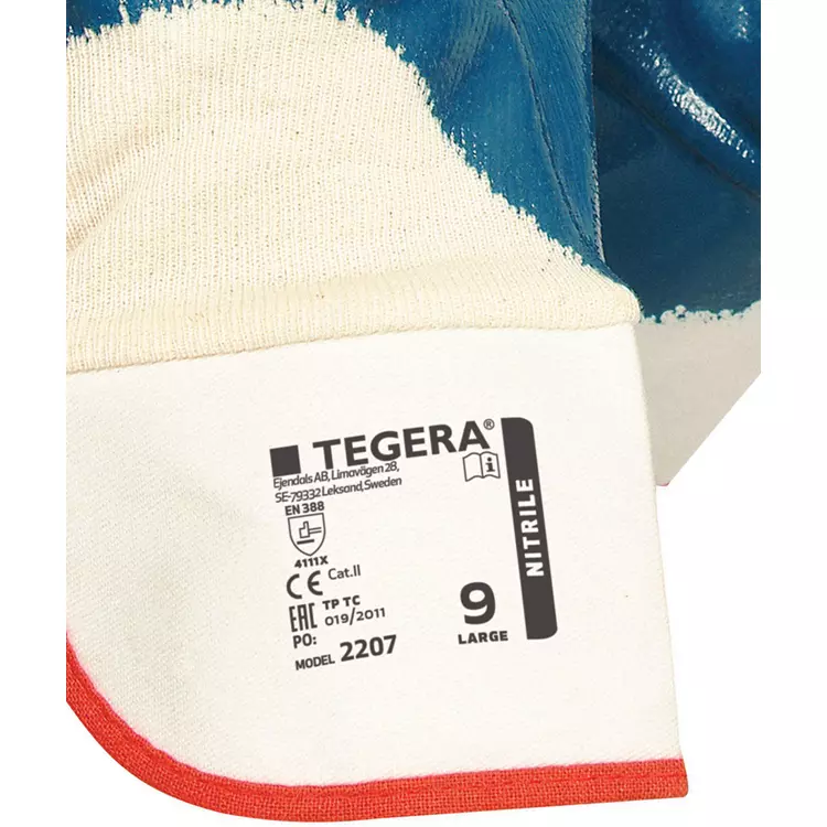Tegera 2207 Schnittschutzhandschuhe Nitril Cut B, Blau/Beige, Zubehör & Sicherheit – Bild 3