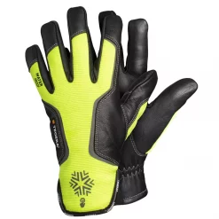 Tegera 7798 Lederhandschuhe, Warm Gefüttert, Schwarz/Hi-Vis Gelb, Herren