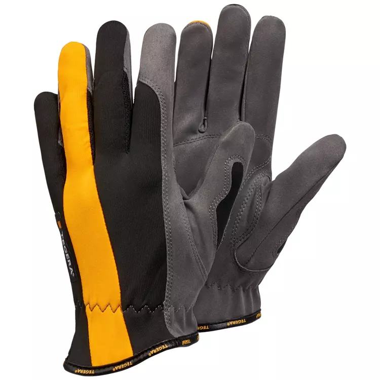 Tegera 9902 Arbeitshandschuhe, Grau/Schwarz/Gelb, Zubehör & Sicherheit