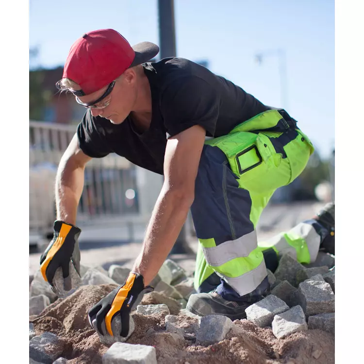 Tegera 9902 Arbeitshandschuhe, Grau/Schwarz/Gelb, Zubehör & Sicherheit – Bild 3